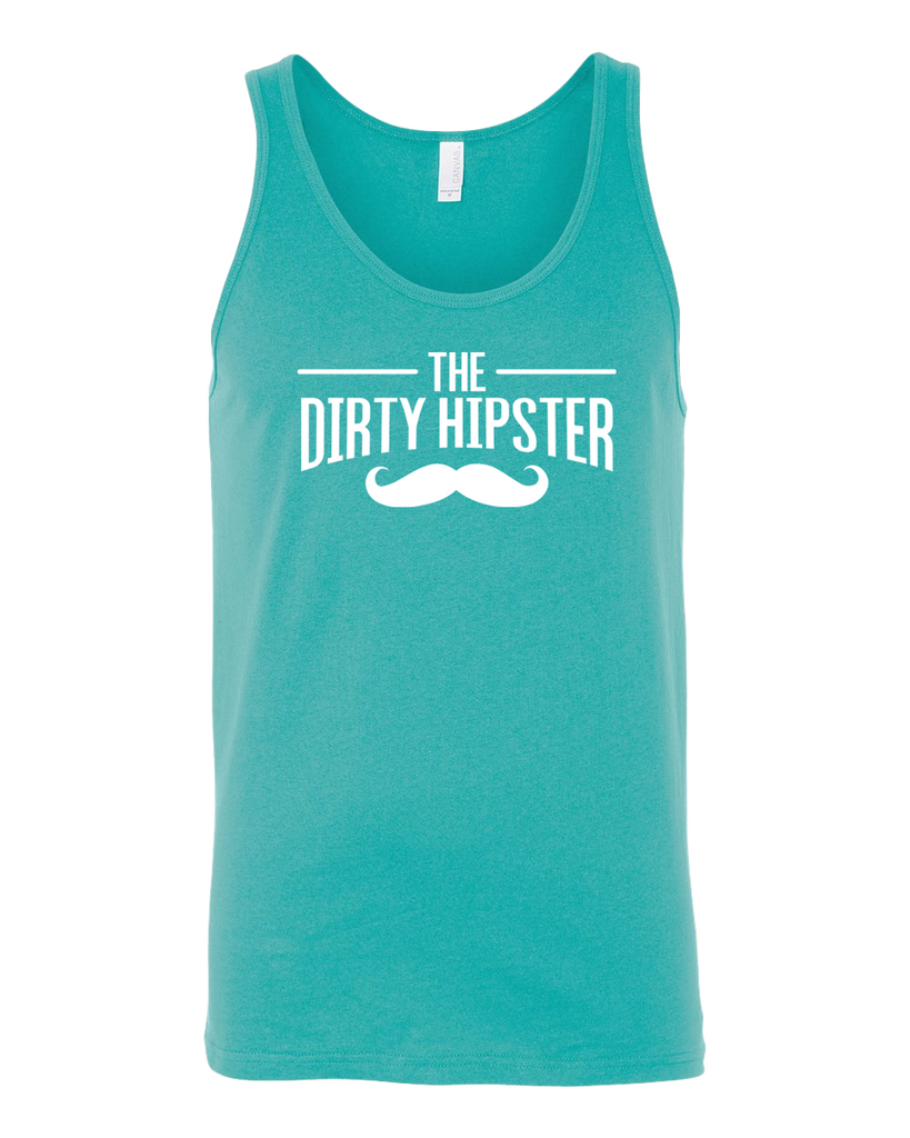 Dirty Hipster White Moustache Tank