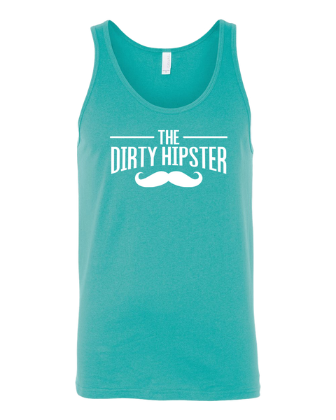 Dirty Hipster White Moustache Tank