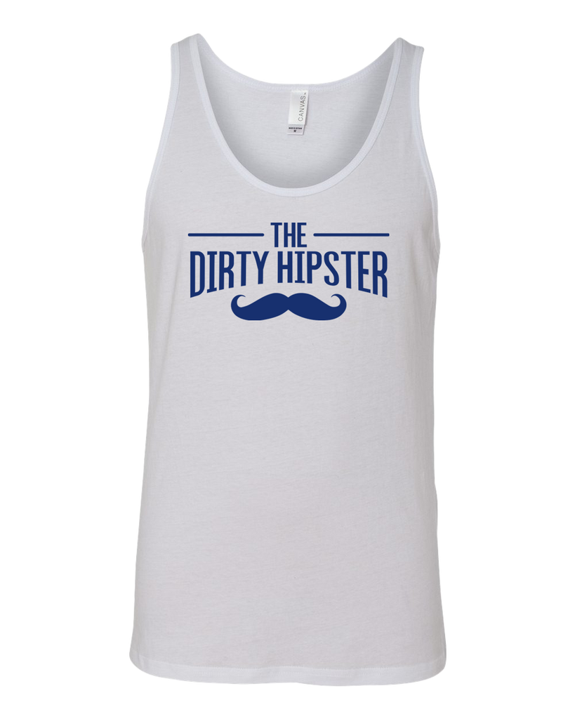 Dirty Hipster Blue Moustache Tank